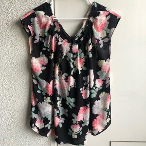 Black blouse with roses